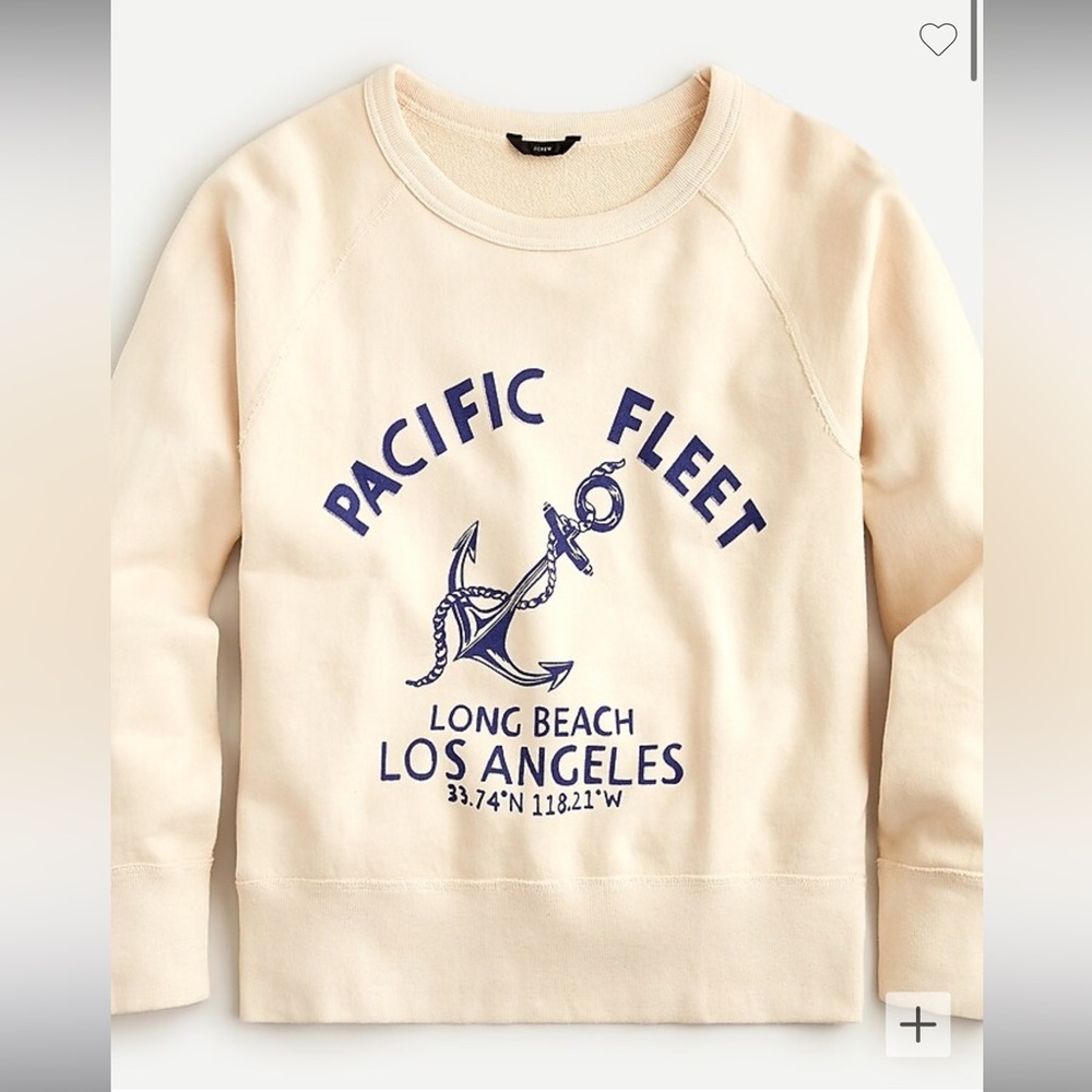 JCREW Garment-dyed pacific fleet sweatshirt in original cotton terry
